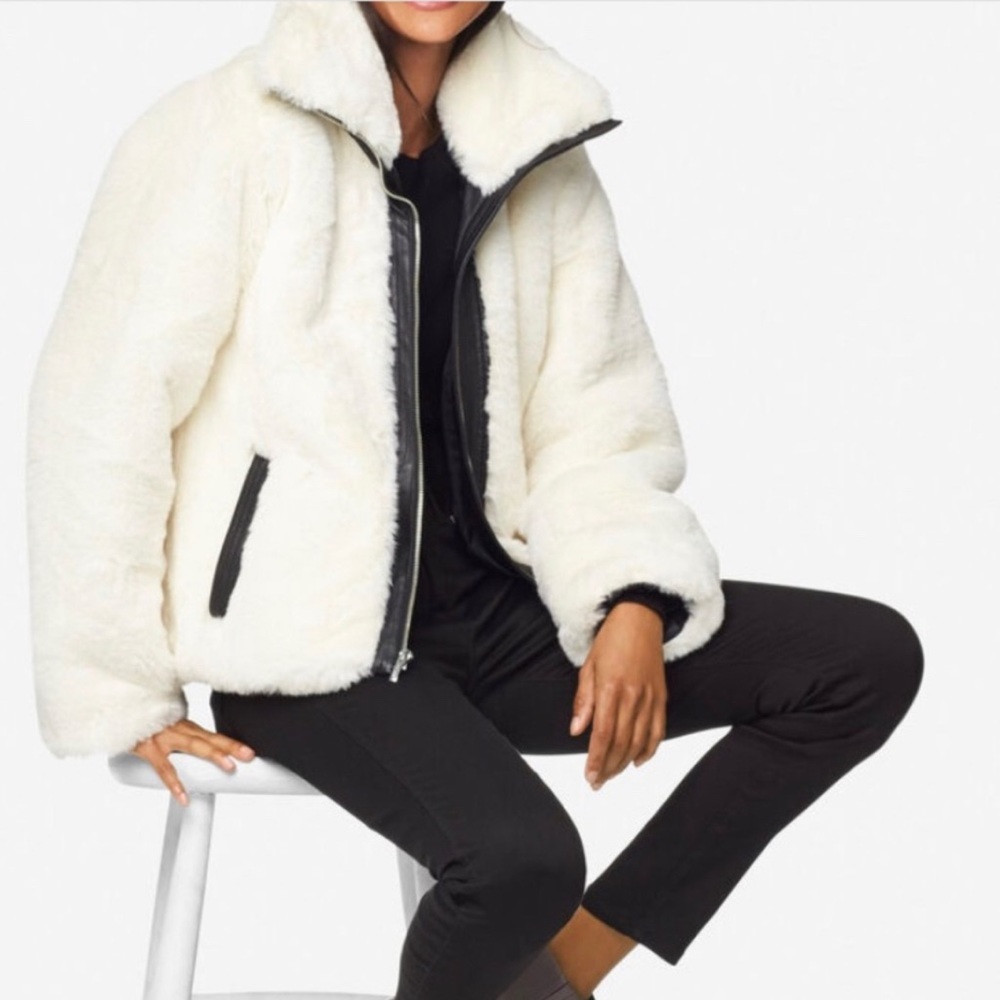 NWT Cole Haan handmade faux fur coat